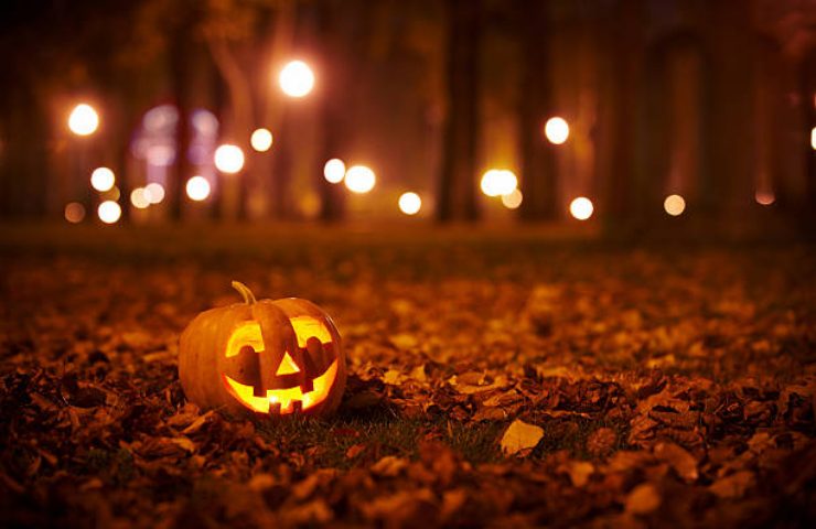 Zucca e decorazioni di Halloween