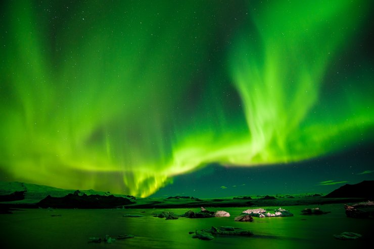 Aurora boreale verde